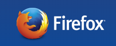 The Mozilla Firefox web browser logo on a blue background.