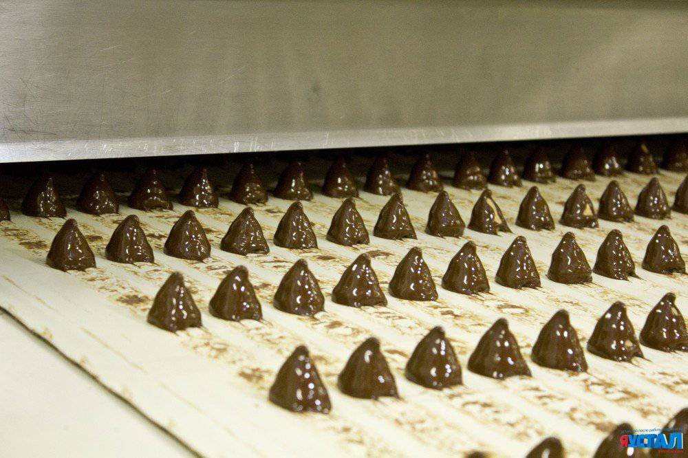 Как делают шоколад,  Фабрике "Россия"